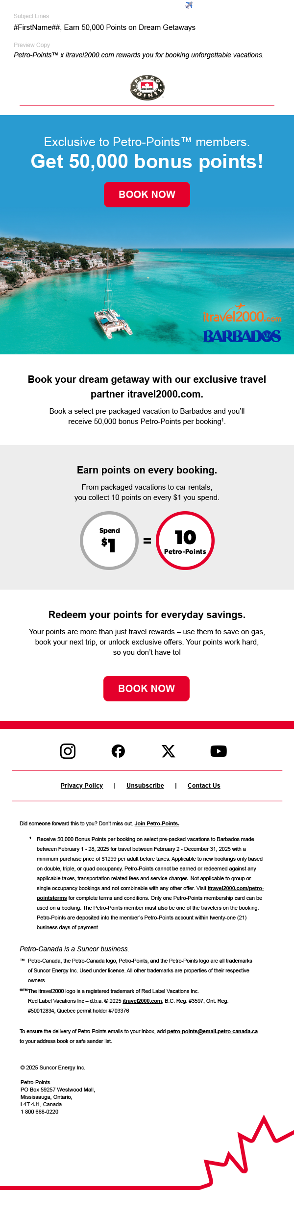 Petro-Points email — iTravel