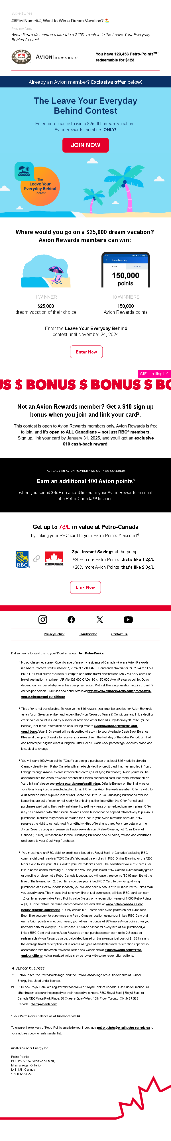 Petro-Points email — RBC Avion