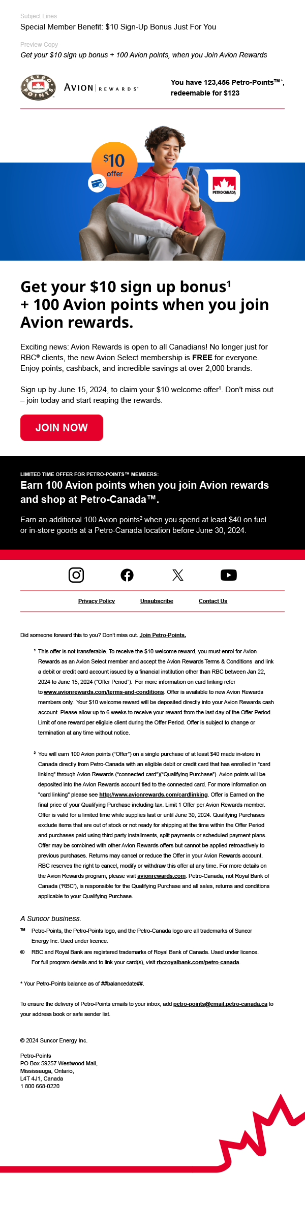 Petro-Points email — RBC Avion