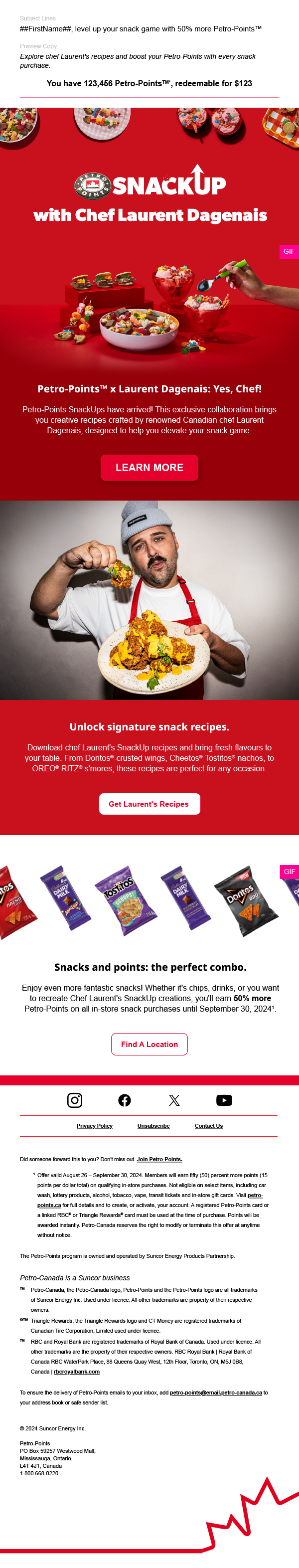 Petro-Points email — SnackUp