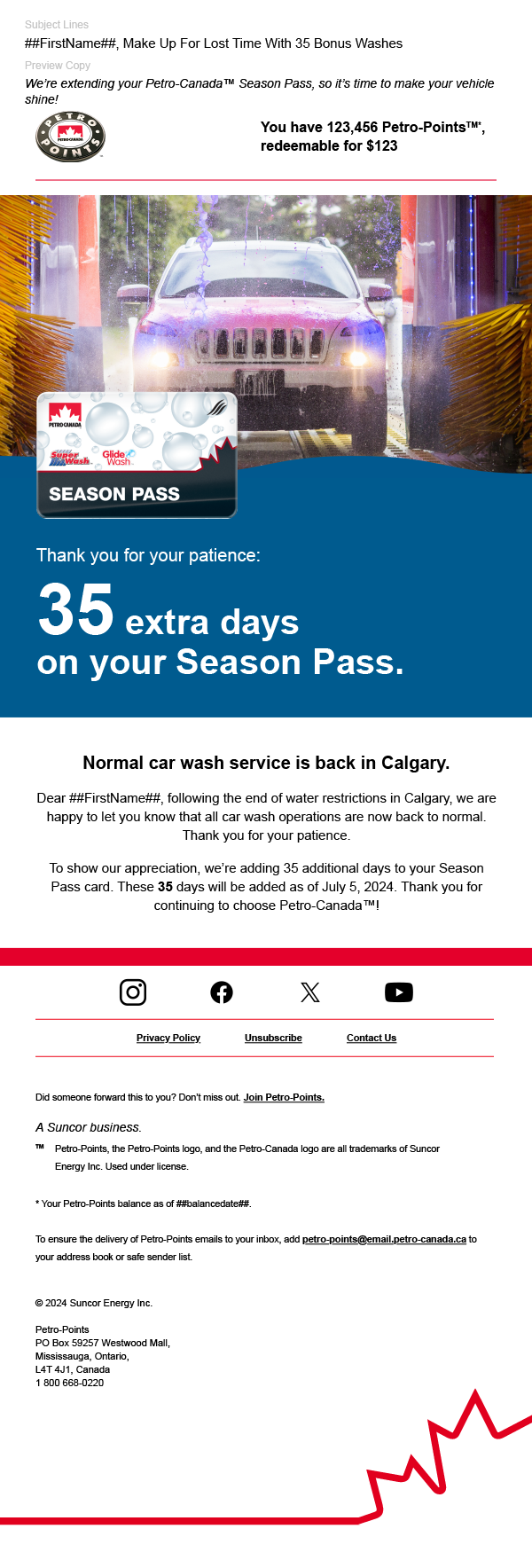Petro-Points email — SuperPass